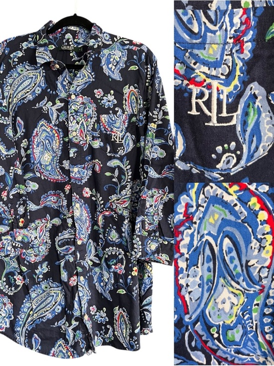 Lauren Ralph Lauren Dresses & Skirts - Lauren Ralph Lauren Women’s Paisley Shirt Dress Monogram Size Large